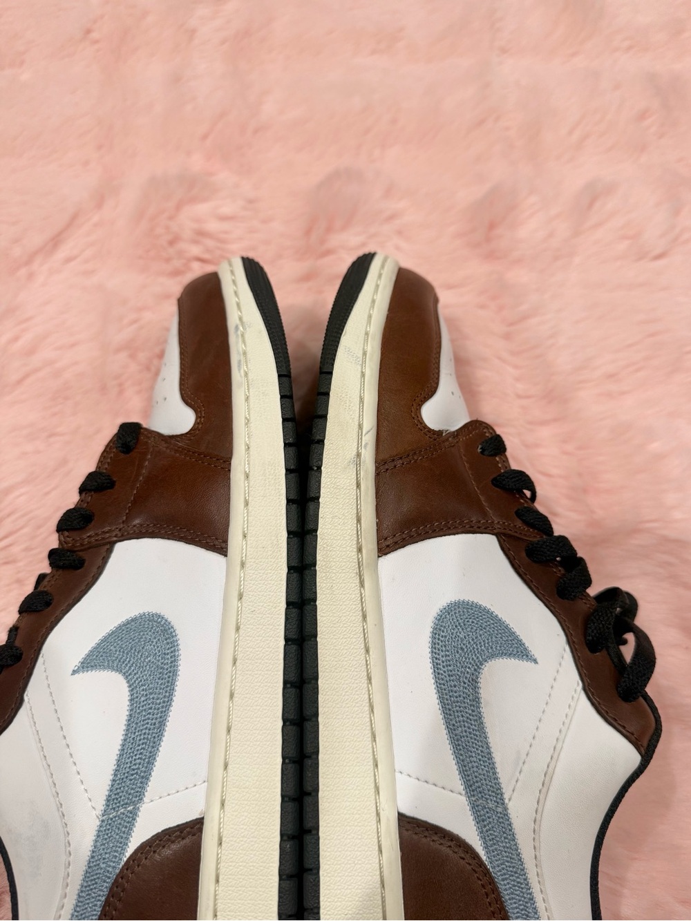 Nike Jordan 1 Low SE Mocha Blue Grey Brown Sneakers - Picture 5 of 7